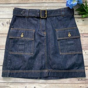 Brooks Brothers Denim Belted Summer BlueJean Skirt